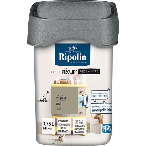 Rip Recup Wohnraum Satin 0,75l Sepia - Ripolin