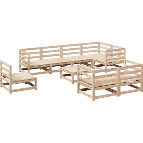 Maison Exclusive - 9-tlg. Garten-Sofagarnitur Massivholz Kiefer