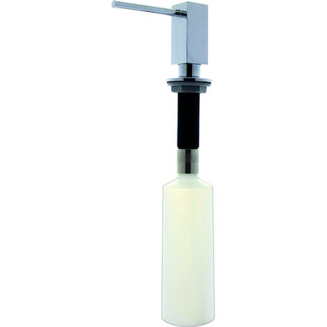 Distributeur de savon carré 300 ML pour plan évier maxi 55 mm - Chromé - Aquatop