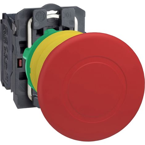 Harmony bouton poussoir arrêt d'urgence XB5 diam. 22mm rouge pousser/tirer SCHNEIDER XB5AT842 (1/3)
