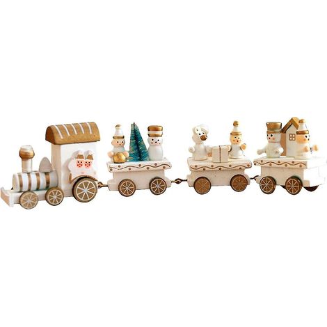 Petit train en bois, décoration de Noël, jouet cadeau pour enfants, idéal pour les fêtes de Noël à la maternelle (décembre). (1/5)