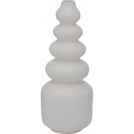 Florero de cerámica Boltze BRUNILA crema-blanco 30 cm