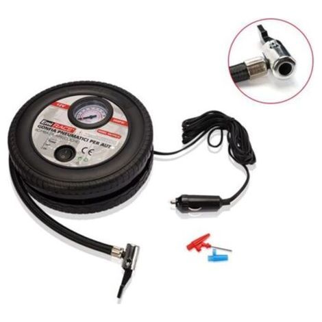 Portable Air Compressor, 12V DC Tire Inflator, with Analog Pressure Gauge (1/4)