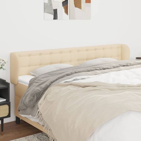 Kopfteil mit Ohren Creme 203x23x78/88 cm Stoff (1/5)