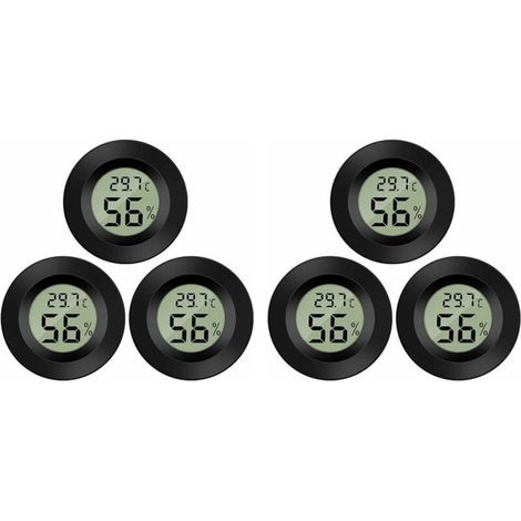 6er-Pack digitales LCD-Hygrometer-Thermometer zur Überwachung der Luftfeuchtigkeit in Luftbefeuchtern, Luftentfeuchtern, Gewächshäusern, Kellern und Babyzimmern. (1/4)
