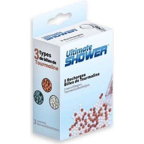 ANDIAMOS Recharge pour pommeau a billes argile. Active shower lot de 2