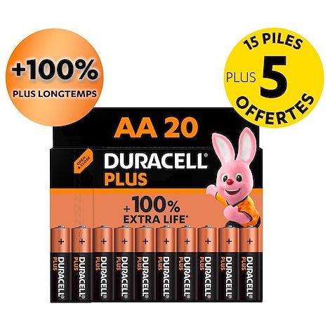 Pile AA- LR06 Duracell Plus 1,5V (1/5)