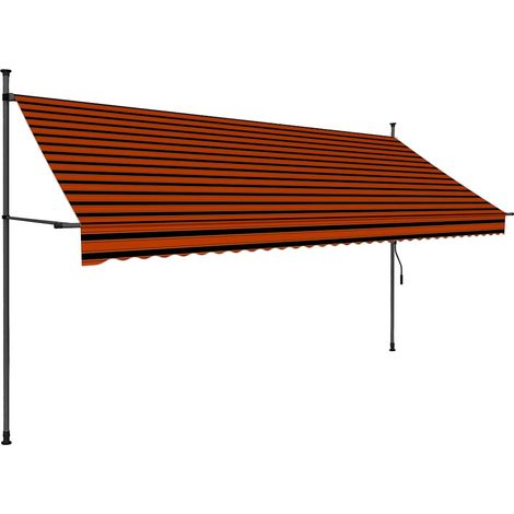 Tenda da Sole Tenda parasole Retrattile Manuale LED 350 cm Arancione e Marrone (1/5)