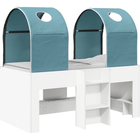 Cama con Túnel 4 pcs Blanco y Azul Claro Madera de ingeniería vidaXL (1/5)
