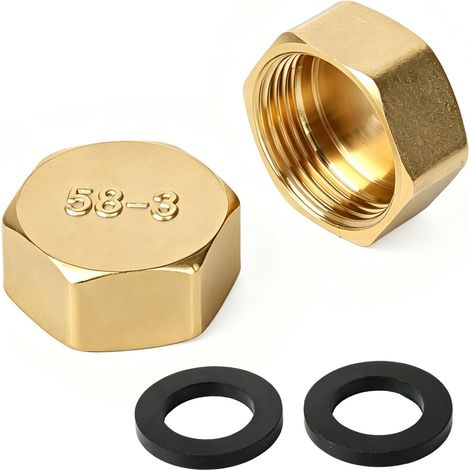 2 pièces Bouchon Laiton Femelle 3 4 Pouce Ø24 virgule 4 mm Bouchon Plomberie Capuchon Fileté en Laiton Filetage pour Raccordements (1/4)
