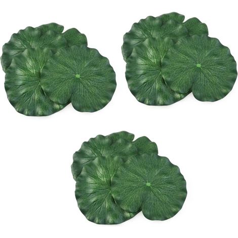 30pièces Lotus Artificielle pour Décoration De Bassin Et Aquarium Accessoire Flottant Vert Scène Naturelle pour Étang Et Piscine (1/5)