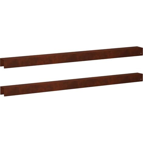 Profilé de recouvrement de jardin 2 pièces 100 × 6 × 5 cm - rouillé (1/5)