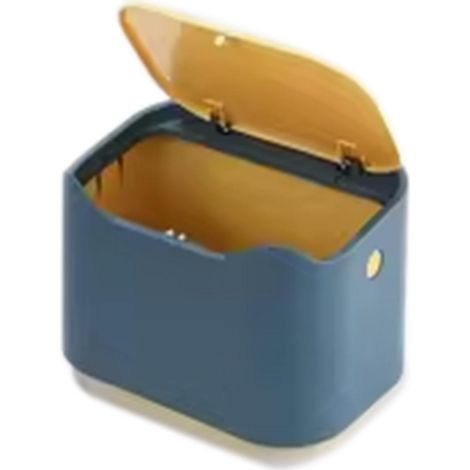 Bac à litière portable pour chats et lapins, amovible et entièrement fermé, bleu. (1/5)