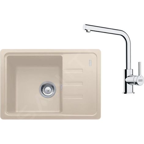 Franke - Set de cuisine G266SA, évier en fragranit BSG 611-62 + robinet FS 3230.031, sahara/chrome 114.0700.750 (1/4)