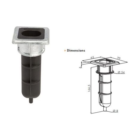 Locinox – Sabot de sol pour verrou de sol 20mm – Installation facile dans béton – Compatible avec verrous LOSUBY, LOKEYDROP, LOELECTRADROP (1/2)
