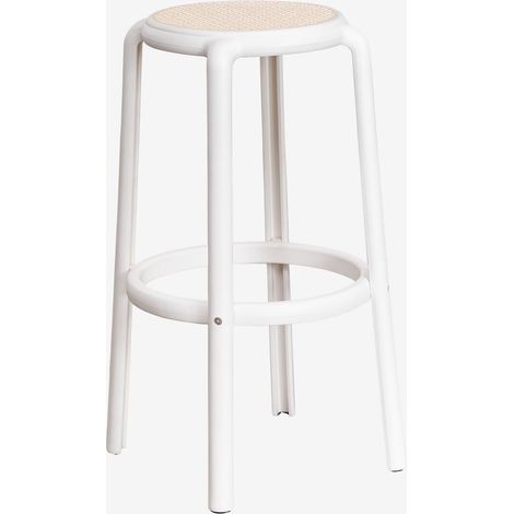 Tabouret de jardin haut en polypropylène Omara SKLUM Blanc Gardenia ↑75 cm