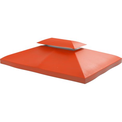 Techo de repuesto para cenador 3 x 4 m de poliéster rojo óxido (1/5)