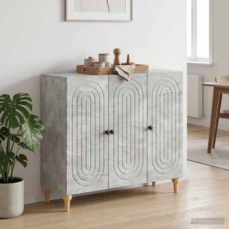 vidaXL Buffet Gris béton 89 x 34,5 x 80 cm Bois d'ingénierie (1/5)