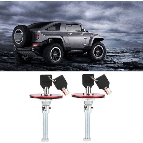 Capot Moteur Universel Kit Verrou Sécurité à Broche avec Clé, Loquet Anti-vol Rouge pour Voiture (1/5)