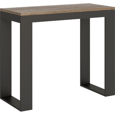 Console extensible 90x40/300 cm Tecno Evolution Chêne Nature Structure Anthracite (1/5)