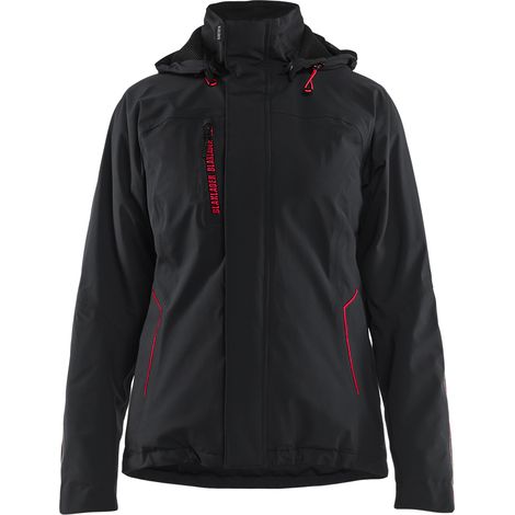 Giacca da lavoro hardshell stretch foderata donna 4408 - Nero/Rosso XS