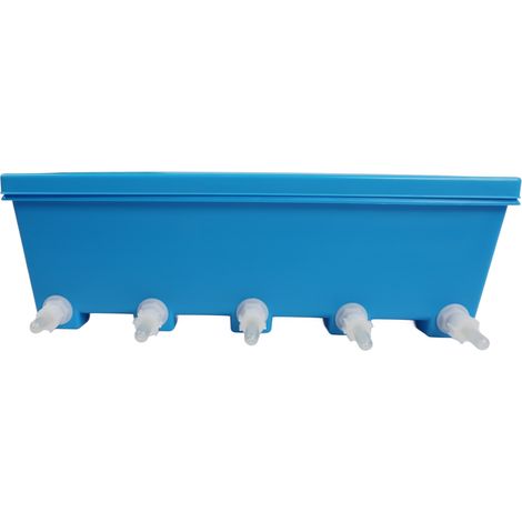 Abreuvoir pour petits animaux de ferme bovins moutons porcs outil d'alimentation bétail 5 tétines bleu 8 litres (1/5)