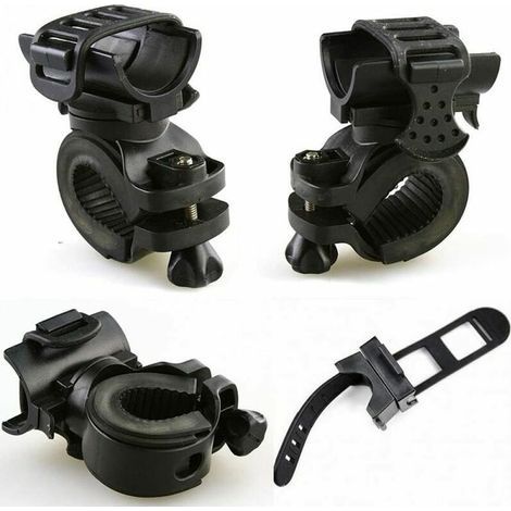 Multifunktionale Klemmhalterung für Fahrradtaschenlampe (schwarz) (1/4)