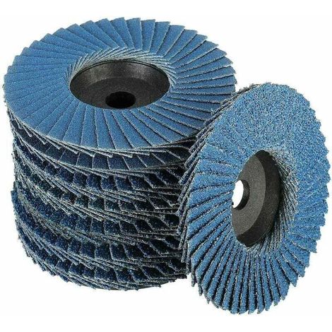 Disque diamant pour meuleuse,Lot de 8 disques abrasifs à lamelles,Disques abrasifs à lamelles,Ø 76 mm x 10 mm Grain 40/60/80/120, pour métal, acier et bois, Recouvert de Disques à lamelles Di (1/4)