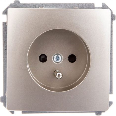 Simon Basic Einzelsteckdose mit/ohne 16A IP20 mit Schienenabdeckung, satiniert metallisiert BMGZ1z.01/29