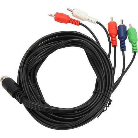 Câble DIN 10 broches vers 5 RCA pour connexion audio/vidéo TV - Câble RVB et audio stéréo rouge/blanc (1/5)