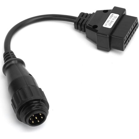 Câble adaptateur OBD2 7 broches vers 16 broches pour camions, flexible, résistant à l'usure et à la corrosion, connecteur robuste pour diagnostic automobile. (1/5)