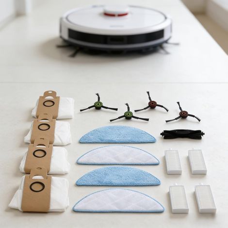 Kit de bolsa de limpieza con cepillo lateral principal Lydsto R5 R5D, de nailon y plástico, de microfibra, limpia eficazmente la suciedad y los suelos. (1/5)