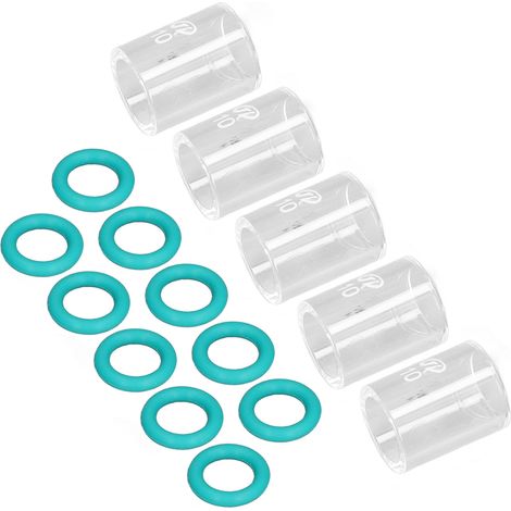 Lot de 5 verres trempés + 10 joints toriques pour torche TIG WP9 WP20 WP25 WP17 WP18 WP26, consommables de soudage (1/5)