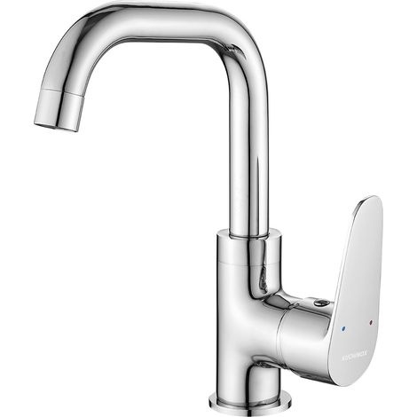Rubinetto lavabo da appoggio cromato Sagra con bocca girevole (1/3)