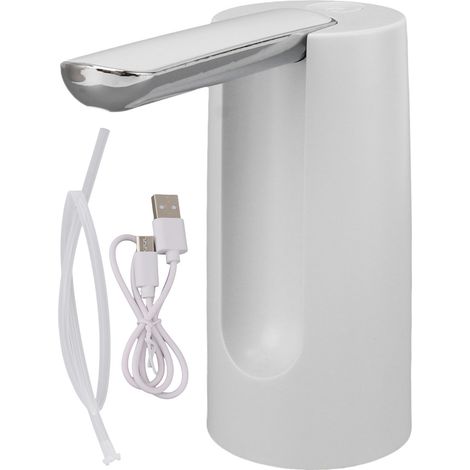 800-mAh-USB-Wasserspender, wiederaufladbar, automatische Pumpe mit einstellbarer Geschwindigkeit für Flaschen und Eimer, Weiß (1/5)