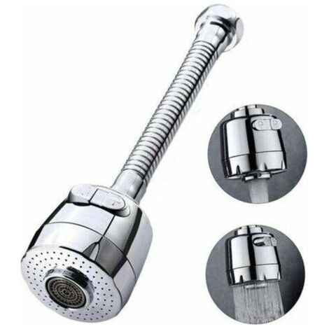 Pair Aérateur de robinet rotatif à 360 degrés tête de robinet de cuisine 2 modes réglable pommeau de douche filtre pulvérisateur pour cuisine salle de bain (long) (1/4)