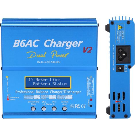 Chargeur/déchargeur équilibré intelligent en alliage d'aluminium avec câble de charge 80 W 7 A B6AC V2 Bleu Prise UE 220 V