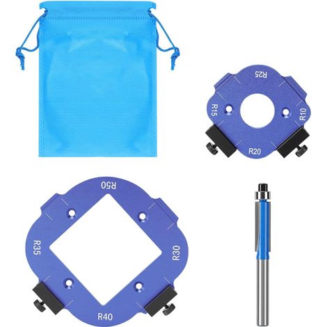 Set of 2 Wood Router Jigs, Circle Router Jigs, Arc Cutting Auxiliary Tool R10 R15 R20 R25 R30 R35 R40 R50 for Woodworking (Blue) (1/5)
