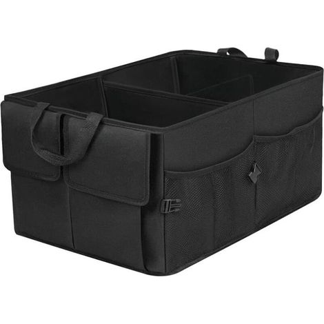 Organisateur de coffre de voiture, sac de rangement pliable pour coffre de voiture avec bac de rangement portable réglable et support de voiture, étanche (1/4)