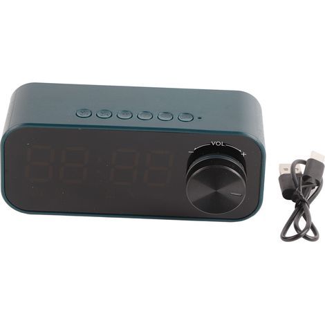 Mini-Bluetooth-Lautsprecher mit LED-Anzeige, Doppelalarm und kraftvollem Bass – tragbar und kabellos, blau (1/5)