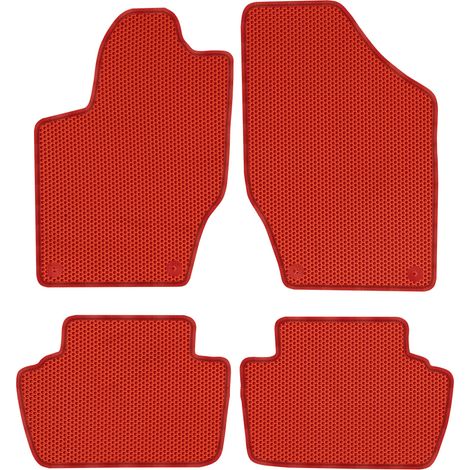 Peugeot 308 I (2007-2013). Tapis de sol dédiés - EVA alvéolé rouge (1/5)