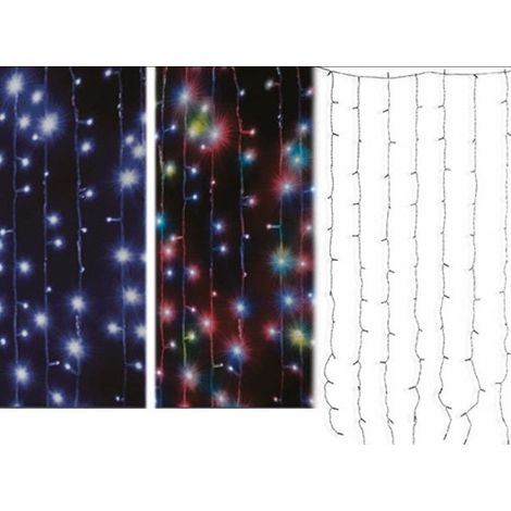 Cascade Cascade Dekorative LED -Leuchten für Batterie im Freien im Freien mit leichten Spielen - 208 Led - Multicolor - cavo luci 3 metri