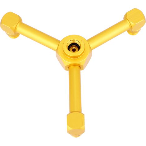 Adaptateur Universel 3-en-1 en Aluminium Doré pour Réchaud de Camping, Lampe à Gaz et Bouteille de Gaz (1/3)