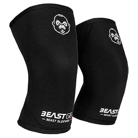 Genouillères de compression en néoprène double épaisseur 7 mm pour le soutien et la protection. Haltérophilie, Crossfit, Powerlifting, Strongman, Squats, (1/5)