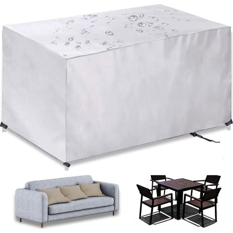 Housse de protection d'extérieur Oxford 210D Bâche Meuble 120x60x90cm Argent (1/5)