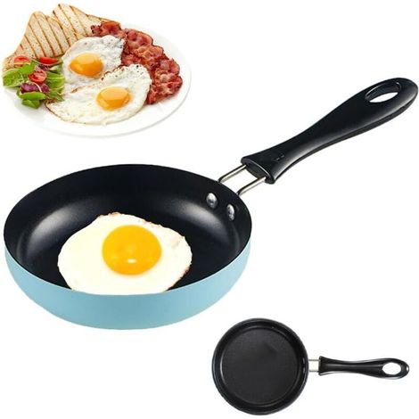 Mini-Bratpfanne, 12 cm kleine Pfanne, Mini-Antihaftpfanne, tragbare Mini-Bratpfanne für Eier, Speck, Schinkenscheiben, Steaks, Camping (1/5)