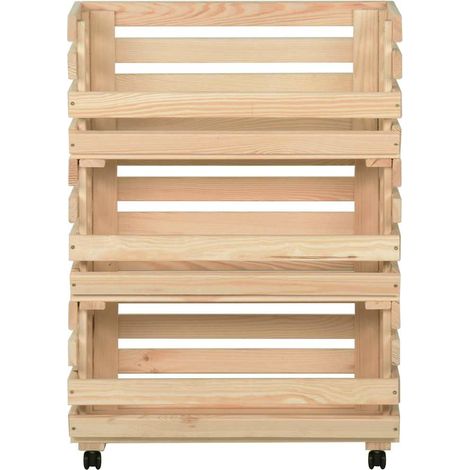 Maison Exclusive - Carrito para verduras madera maciza de pino 57 (1/5)