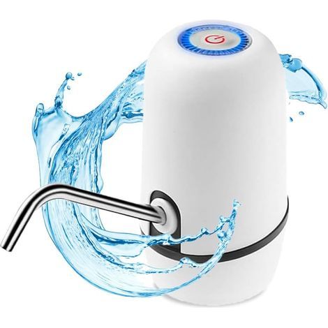 Automatischer Kaltwasserspender, USB-aufladbar, Edelstahl, BPA-frei, 1200 mAh, tragbar – Weiß (1/5)