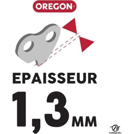Chaîne Oregon pour tronçonneuse 3/8" LP 1,3 mm. 53 maillons. Gouge profil demi carré - Produit neuf (1/4)