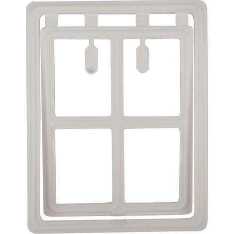 Sportello in plastica per cani, cuccioli e gatti, con chiusura magnetica e sportello di sicurezza per porte con zanzariera (bianco XL) -Crezuo